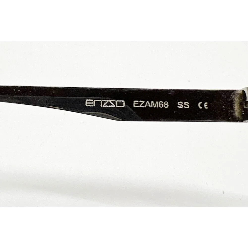 Enzso Eyeglasses Mens Blue Silver Square Browline EZAM68 SS 52-18-140